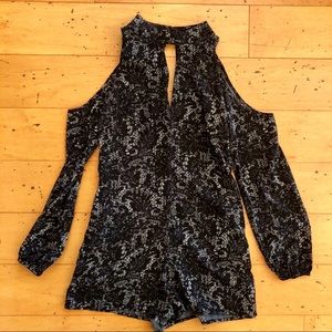 One Clothing Romper Open Shoulder XS Black White